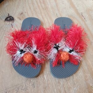 Kid's Fuzzy Flip- Flops- Elmo (Size 12-13)